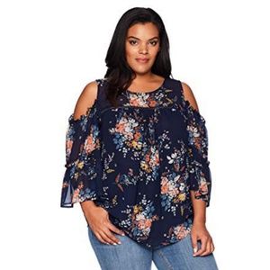 Lucky Brand Floral Cold Shoulder Top